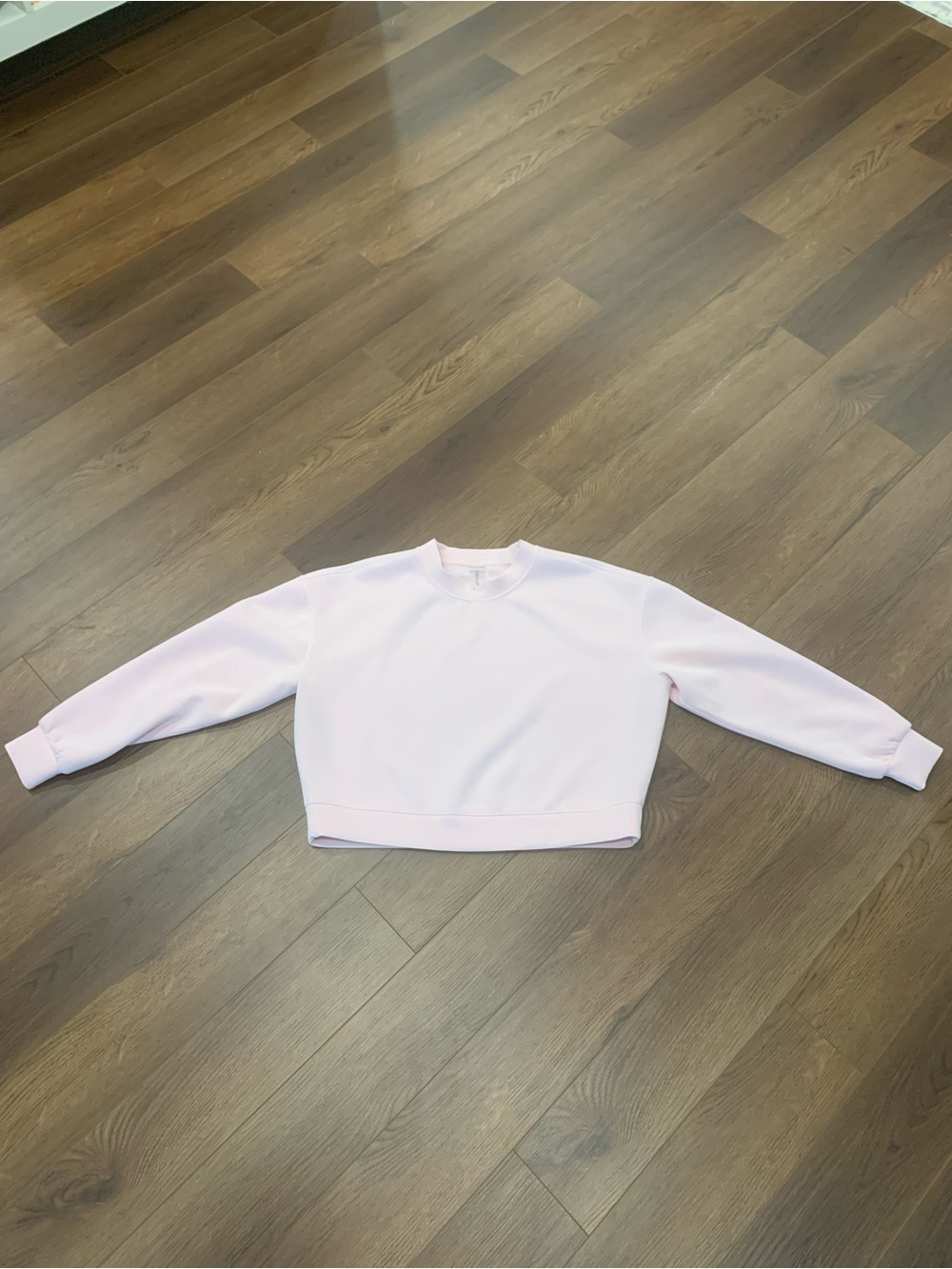 Relaxed Crewneck Sweatshirt in Pale Pink